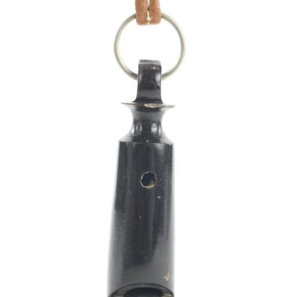 Hermès Black x Brown Wooden Dog Whistle 280her217 - Picture 1 of 12